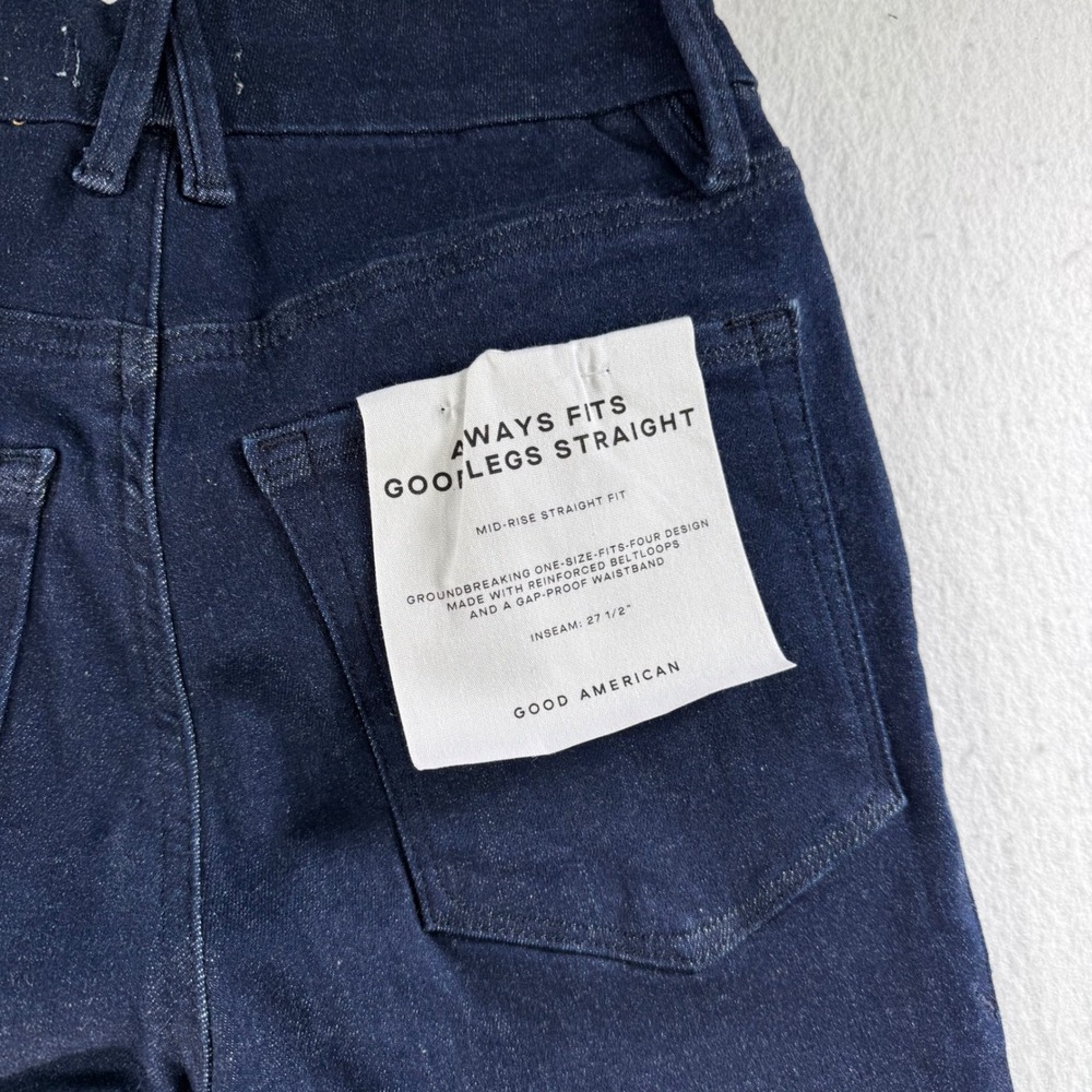 Good American Always Fits Good Legs Straight Jeans Women 00-4 Indigo NWT